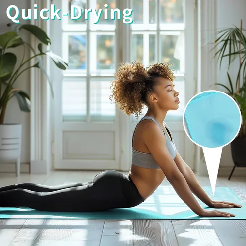 Miniatura 3 de MIAOMIAO Juego de toallas antideslizantes para yoga caliente, microfibra súper absorbente, 24.5 x 72 pulgadas, diseño antideslizante, sin lesiones