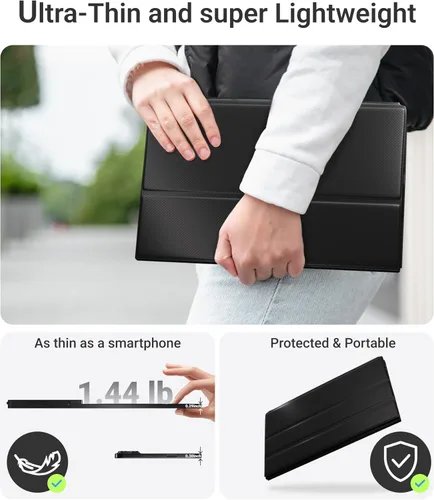 Miniatura 2 de Ingnok Monitor portátil, monitor de viaje FHD 1080P de 15.6 pulgadas, ultrafino, USB-C Plug & Play, altavoces integrados, pantalla portátil