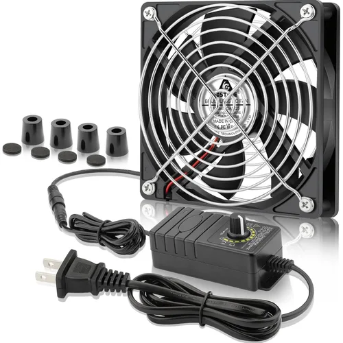 Miniatura 11 de GDSTIME Ventilador de 140 mm x 25 mm para computadora con enchufe AC, 110 V 120 V 220 V 240 V CA, controlador de velocidad variable de 4 V a 12 V