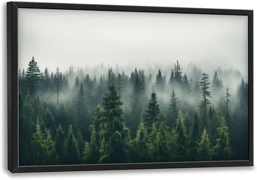 Miniatura 35 de Cuadros Grandes Enmarcados Arte de Pared para Sala de Estar, Lobos del Bosque Decoración de Pared de Gran Tamaño Lobo Animal Impresión en Lienzo