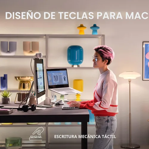 Miniatura 2 de Logitech MX Mechanical Mini - Teclado inalámbrico iluminado para Mac, interruptores de rendimiento de bajo perfil, teclas táctiles silenciosas, Gris