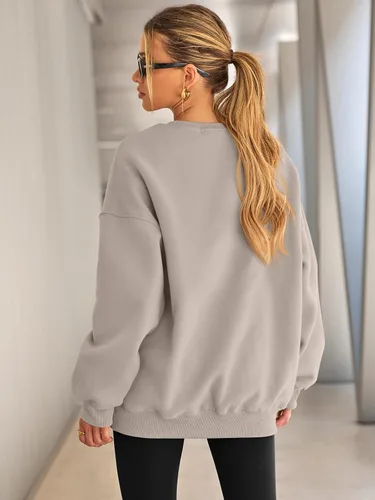 Miniatura 4 de EFAN - Sudaderas extragrandes para mujer, de vellón con capucha y cuello redondo, suéteres informales y cómodos, ropa de moda para invierno