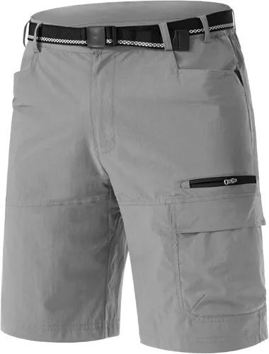 TACVASEN - Pantalones cortos de verano para hombre, de secado rápido, tipo cargo, casuales, para trabajo y senderismo (SIN cinturón)