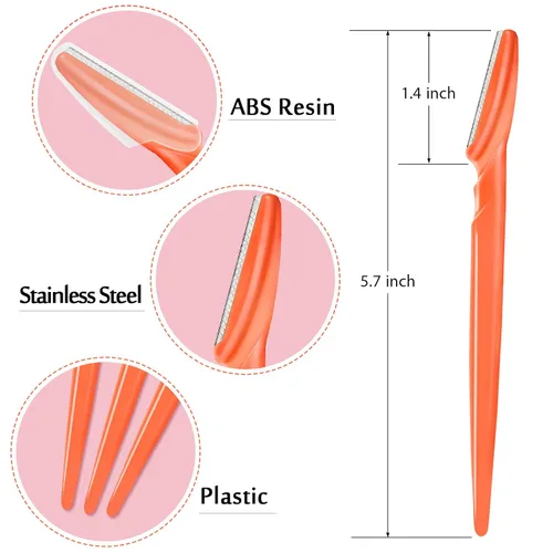 Miniatura 5 de HFATMOS 12 maquinillas de afeitar para cejas, multiusos, herramientas exfoliantes de dermaplaning, afeitadora de cejas con cubierta protectora