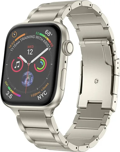 Miniatura 2 de Titanium Watch Band,Metal Strap Bracelet with Tortoise Buckle,for Apple Watch Series 11/10/9/8/7,Ultra 3/2/1,SE 3/2/1 [2025] A-titanio.