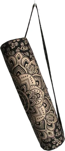 Miniatura 18 de ICC - Bolsa de transporte para yoga con mandala, dorada, color negro y dorado, con cremallera completa, para gimnasio, playa, pilates, bolsa