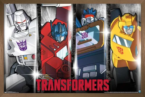 Miniatura 15 de Trends International Hasbro Transformers - Póster de pared clásico, 14.725 x 22.375 pulgadas, versión enmarcada de madera de granero