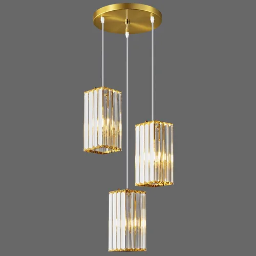 Miniatura 7 de Lámpara colgante moderna cromada rectangular de iluminación colgante mini candelabros de cristal, lámpara colgante ajustable para cocina, isla