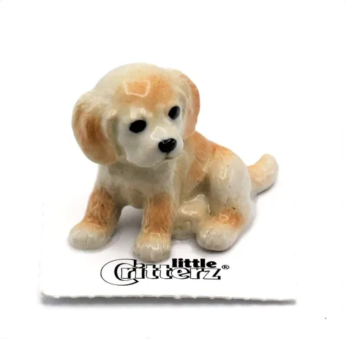 Little Critterz Cocker Spaniel Puppy Feller - Figura miniatura de porcelana para jardines, patios y céspedes