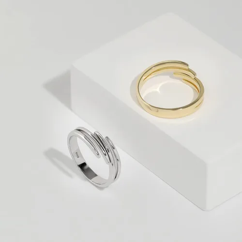 Miniatura 4 de Meissa Anillo de plata de ley para el pulgar para mujer, anillos de abrazo hechos a mano, apilable, tamaño ajustable