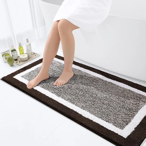 Miniatura 60 de OLANLY Alfombras de baño 24x16, tapete de baño de microfibra extra suave y absorbente, antideslizante, lavable a máquina, alfombra de baño esponjosa