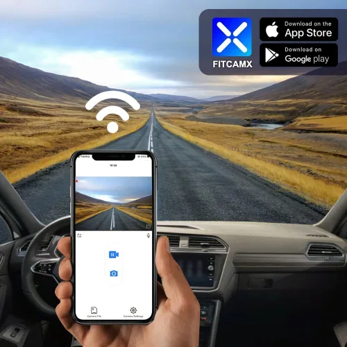 Miniatura 5 de Fitcamx Cámara de tablero 4K adecuada para Volkswagen Tiguan 2018-2024 (HD2-6108, con cola delgada), estilo de fábrica OEM, video UHD 2160P, WiFi