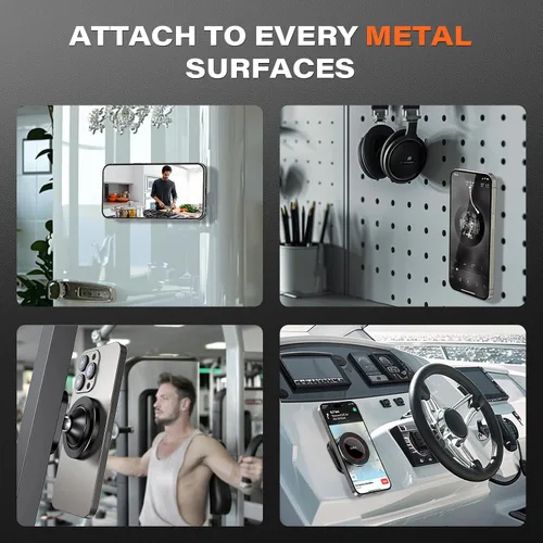 Miniatura 8 de A2C Soporte magnético para teléfono de gimnasio totalmente metálico, regalo de entrenamiento de alta gama para hombres y mujeres