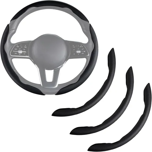 Funda de cuero de napa para volante de automóvil para hombres y mujeres, microfibra ultrafina, antideslizante, transpirable, universal para volante