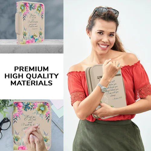 Miniatura 30 de DEHITE Funda para la Biblia para mujer, fundas de tela prémium para la Biblia para niñas, bolsa de transporte para mujer, ranuras para bolígrafos