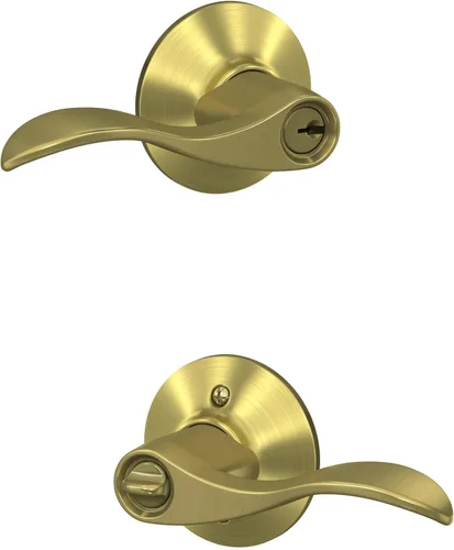 Miniatura 142 de SCHLAGE - Manija de puerta Accent con cerradura de paso libre para pasillo y armario en bronce antiguo - F10 ACC 716 Bronce Envejecido