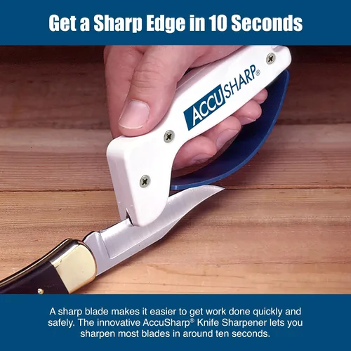 Miniatura 5 de AccuSharp Afilador de cuchillos y herramientas y cuchillas de repuesto, compacto y fácil de usar, afilador para cuchillos de cocina, cuchillos