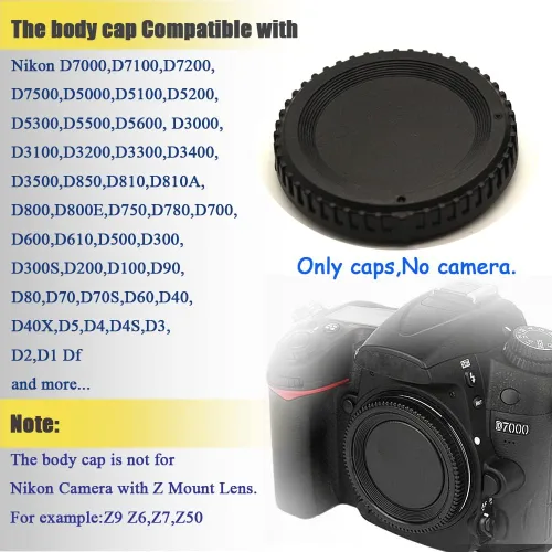 Miniatura 4 de Tapa de lente trasera y tapa frontal para Nikon D850 D7500 D3500 D5600 D5600 DSLR con lentes AF, AFS, AF-P, reemplaza la tapa Nikon BF-1B
