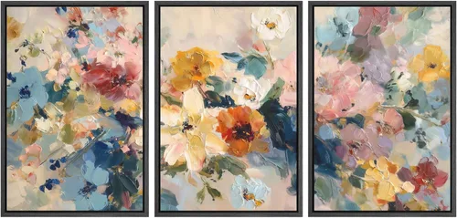 Miniatura 71 de SIGNWIN Impresión en Lienzo Enmarcado Arte de Pared Rosa Blanca Suave Floral Flores Delicadas en Floración Ilustraciones Modernas Bohemias Escénicas