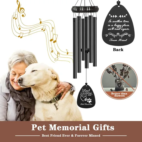 Miniatura 2 de VENBEEL Campanillas de viento de condolencias de mascotas de 28 pulgadas, regalos conmemorativos para perros por pérdida de perro, pérdida