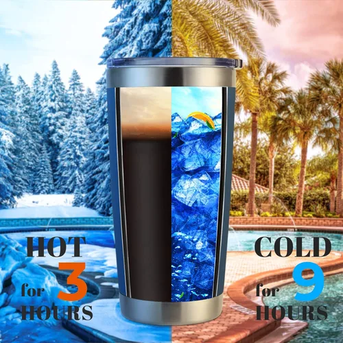 Miniatura 3 de DOMICARE Vaso de acero inoxidable de 20 onzas a granel con tapa, taza de viaje aislada al vacío de doble pared, taza de café con recubrimiento