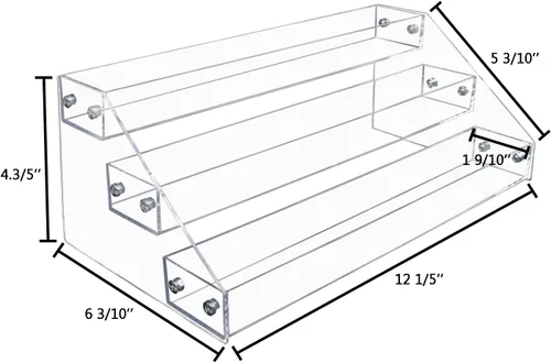 Miniatura 3 de PMMASTO Estante de especias escalonado, organizador de condimentos, estantes verticales de acrílico transparente organizador de latas para encimera