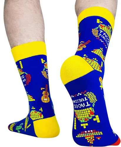 Miniatura 5 de Calcetines para hamburguesa Pixel Taco Alien Pizza Hamburguesa divertido novedad patrón de alimentos Crew Party calcetines regalo