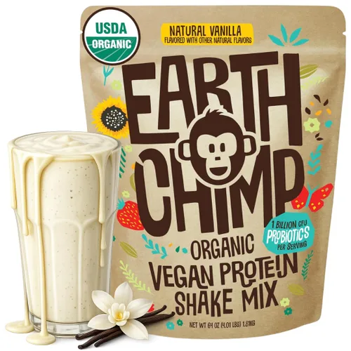 Miniatura 11 de EarthChimp Proteína vegana orgánica en polvo, con probióticos, sin OMG, sin lácteos, sin suero de leche, proteína en polvo a base de plantas