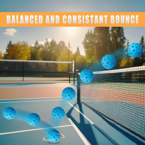Miniatura 5 de FASIUCHOI Paquete de 6 pelotas de pickleball con 40 agujeros, pelotas de pickleball de alta durabilidad, pelotas de pickleball para exteriores
