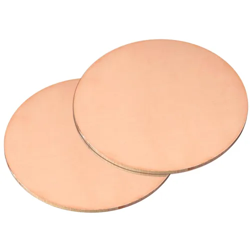 Miniatura 30 de uxcell Hoja de cobre puro, 4 piezas de 2 x 0.04 pulgadas, calibre 18 T2, placa redonda de metal de cobre para manualidades, reparaciones eléctricas