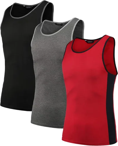 Miniatura 4 de COOFANDY Mens Workout Tank Tops 3 Pack Quick Dry Gym Muscle Tee Training Sports Fitness Bodybuilding Sleeveless T Shirt