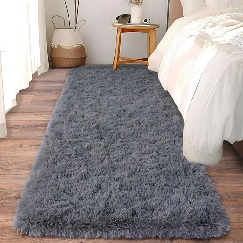 Miniatura 59 de Alfombras suaves para pasillos de dormitorio, nuevas, con parte inferior antideslizante mejorada, de 2 x 3, alfombra esponjosa y peluda verde