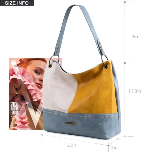 Miniatura 6 de Montana West Bolso Hobo para mujer con asa superior y bolsillos con cremallera