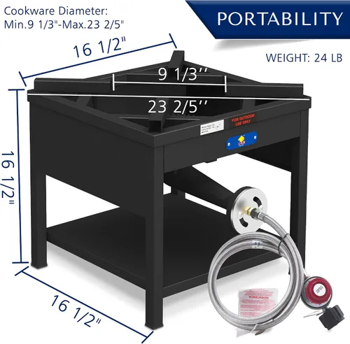 Miniatura 2 de ARC - Olla de acero inoxidable de 64 cuartos con freidora de propano de 200,000 BTU, olla para hervir mariscos, olla para hervir cangrejo, olla