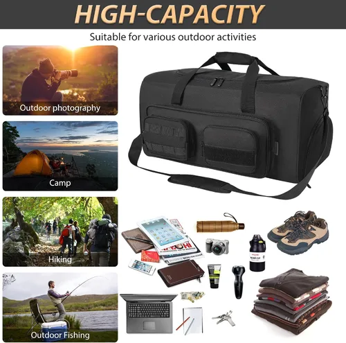 Miniatura 2 de OUUTMEE Bolsa de lona táctica militar para hombre, bolsa de gimnasio deportiva de viaje, bolsa de entrenamiento de fitness, bolsa de mano