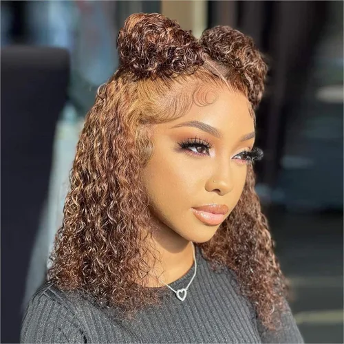 Miniatura 15 de Peluca BOB rizada de cabello humano 220 de densidad 13x4 de encaje frontal HD onda profunda para mujeres negras, sin pegamento, lista para usar