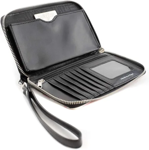 Miniatura 4 de Cartera rectangular de poliuretano con cremallera alrededor de Hollywood Undead Comic Crew Skull Black Blues