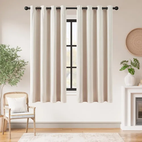 Miniatura 56 de jinchan Cortinas de 108 pulgadas Mezcla de Lino de Lino Semi Transparentes Filtrado de Luz y Resplandor Cortinas Extra Largas para Sala de Estar