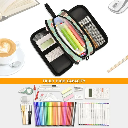 Miniatura 5 de Nylon Teen Pencil Bag Hedgehog Animal Baby Green High Capacity Pencil Case With Zipper School Stationery for Office Teen Boys estuche