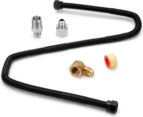 Miniatura 8 de Stanbroil Kit Conector de Línea de Gas Flexible sin Silbato de 3/8" X 12" para Hoguera de Gas Natural o LP y Chimenea