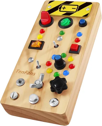 Miniatura 7 de TenFans Montessori - Tabla de actividades para niños pequeños de 3 a 5 años, tablero de actividades de destornillador de madera, juguete