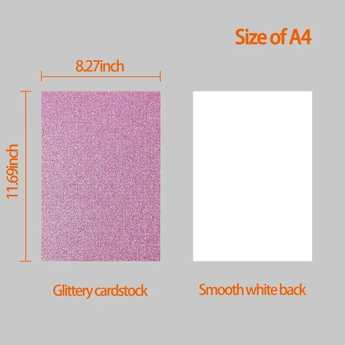 Miniatura 2 de Simetufy Cartulina con purpurina, 40 hojas en 20 colores, cartulina premium para Cricut, manualidades y proyectos de bricolaje, papel brillante