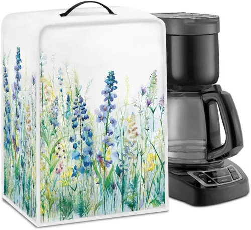 Miniatura 26 de Funda para cafetera, poliéster, azul, se adapta a la mayoría de máquinas de café estándar, protector resistente al polvo, huellas dactilares