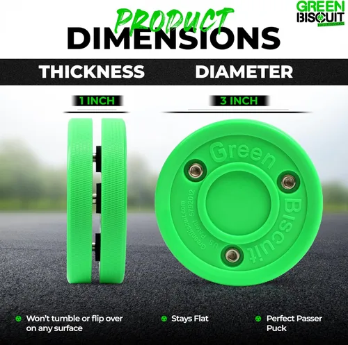 Miniatura 3 de Green Biscuit Passer-Paquete de 2 Disco de manejo de palos y paso fuera de hielo El es ideal para hockey callejero