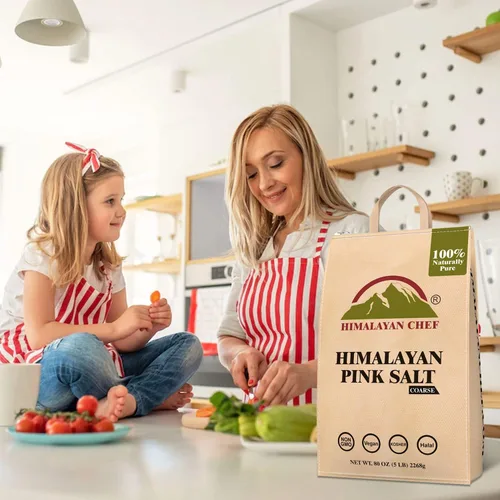Miniatura 3 de Himalayan Chef - Sal rosa del Himalaya grano grueso, sal para recarga de molinillo - bolsas de 5 libras 100% sales naturales, no transgénicos