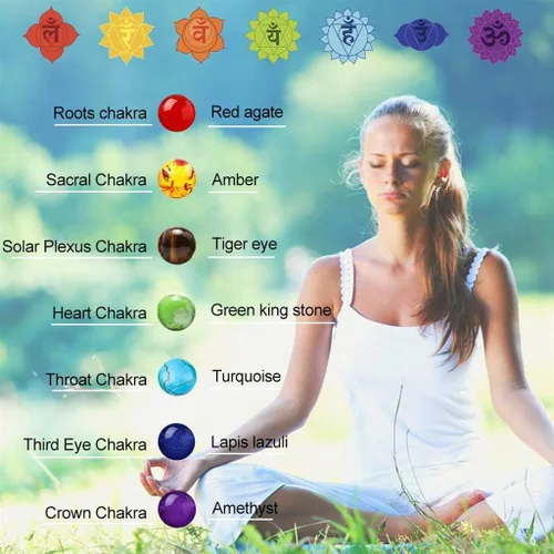 Miniatura 7 de Brazalete GelConnie de piedras de lava, 7 chakras, 0.32 pulgadas, piedra natural, para curación, alivio del estrés, yoga, ansiedad, aromaterapia