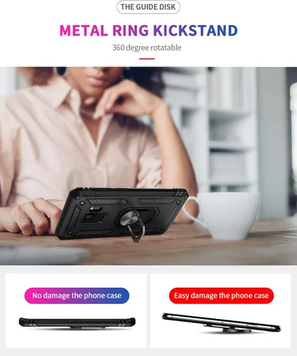 Miniatura 3 de Androgate Funda para Samsung Galaxy S9 con Protectores de Pantalla HD, Soporte Kickstand con Anillo de Metal de Grado Militar Probado Resistente a