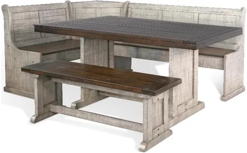 Miniatura 10 de Sunny Designs Juego de rincón de desayuno de madera maciza (gris alpino)