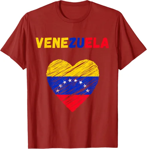 Miniatura 75 de Camiseta con la bandera venezolana con corazón de Venezuela, Negro