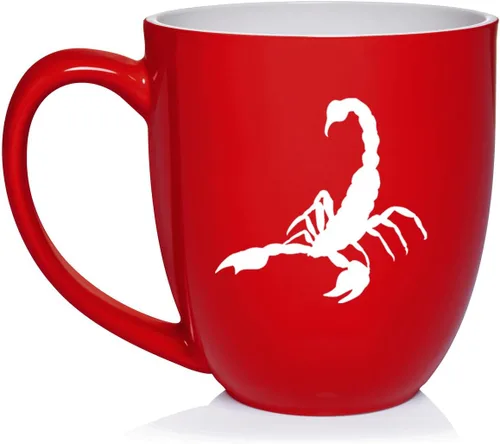 Miniatura 6 de Daylor Taza de café de cerámica Scorpion, regalo para ella, él, amigo, compañero de trabajo, esposa, esposo (11 onzas, azul)